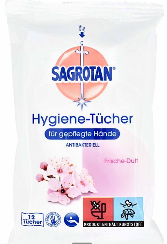 SAGROTAN HYGIENE-TÜCHER, 12 STÜCK