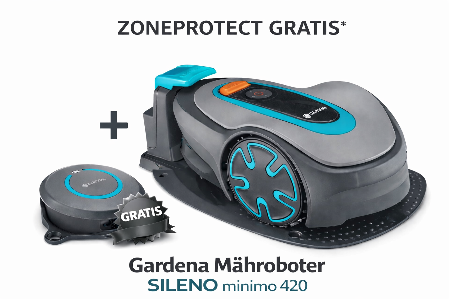 Gardena Mähroboter SILENO minimo 420 SET inkl. ZONE Protect  - bis zu 420 m² Rasenfläche - NEU