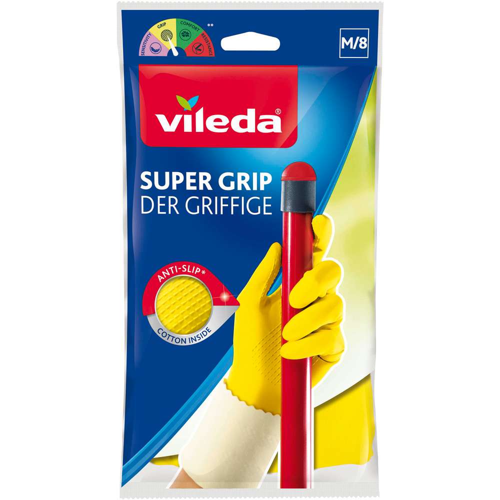 Vileda Handschuh Der Griffige Super Grip Haushaltshandschuh Gr.M - 1 Paar