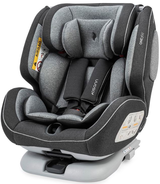 Osann Kindersitz One360 i-Size ab Geburt - 12 Jahre (40 cm - 150 cm) 360° drehbar mit Isofix-Basis & Top-Tether - Universe Grey - B Ware