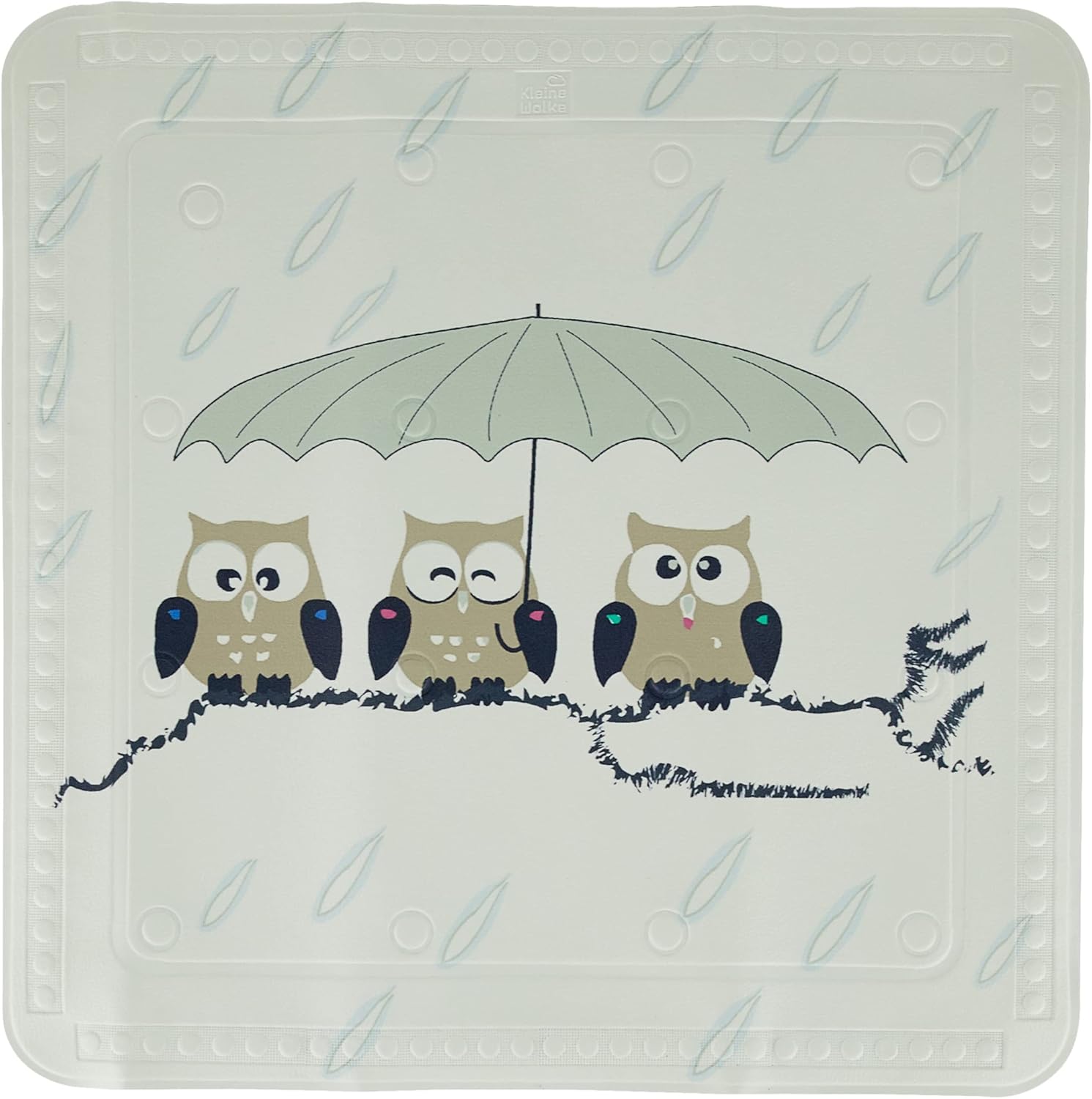 Kleine Wolke 5370271002 Duscheinlage Eule, 55 x 55 cm, taupe