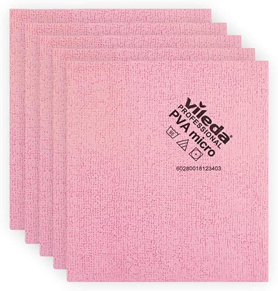 Rot Vileda Microfasertuch, Pva Micro 38 X 35 Cm - 5Er Pack - Neu