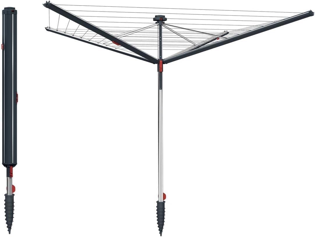 Vileda Wäschespinne Sun-Rise Premium Wäscheschirm  -50 m Kompakt  Leinenlängewetterfest & platzsparend, Höhe 1,67–1,82 m