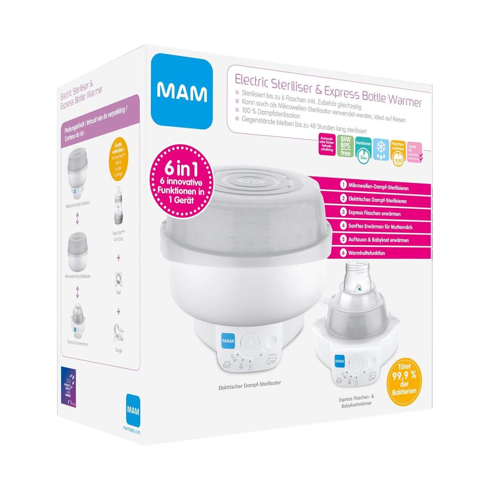 MAM 6in1 Sterilisator und Express Babykosterwärme, grau, B- Ware