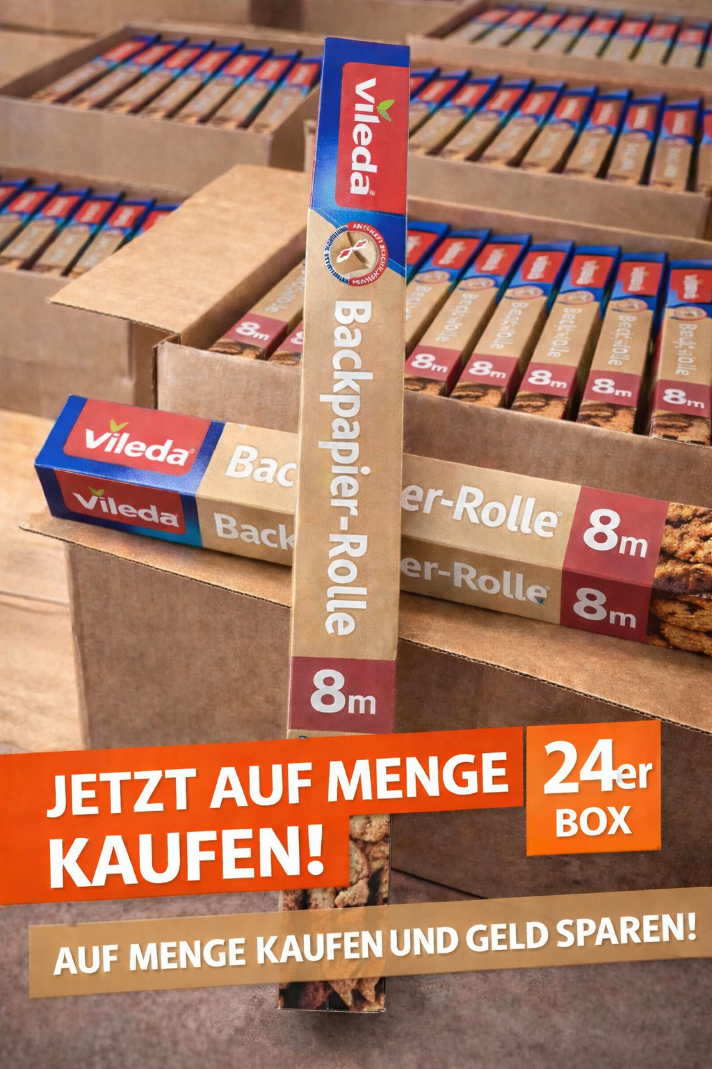 Vileda Backpapier 8 Meter 24er Box