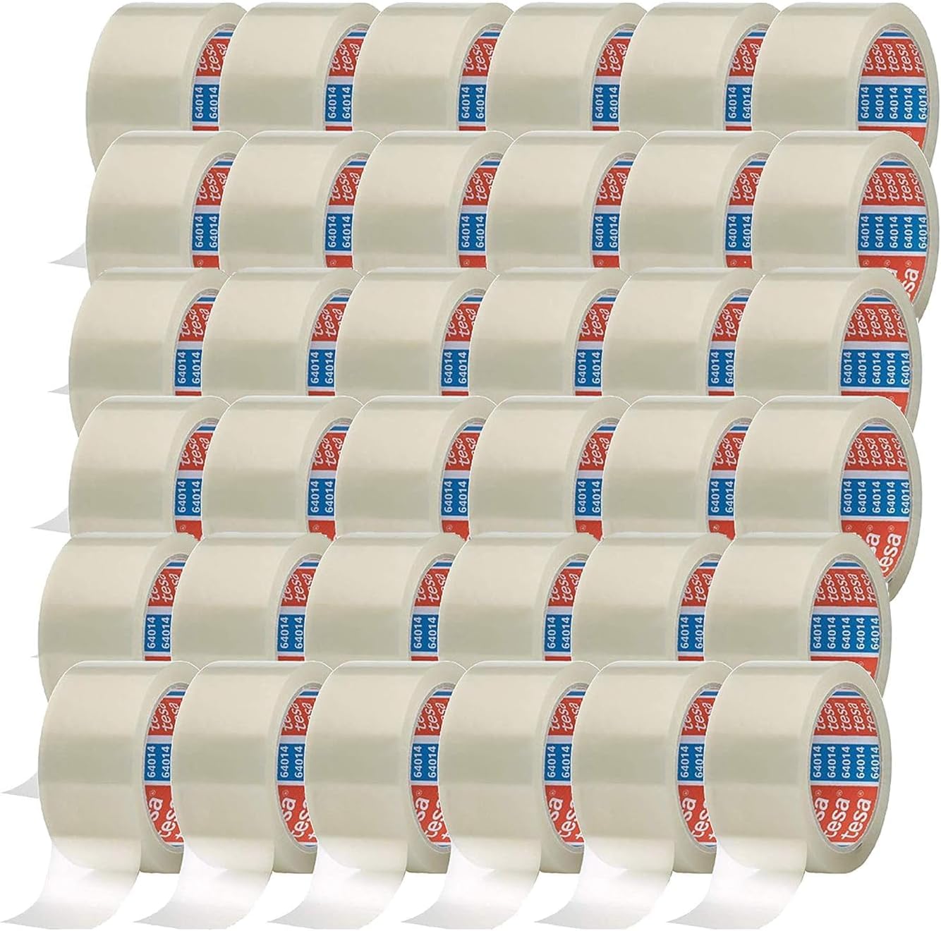 tesa tesapack - 66 m Paketklebeband zum Verpacken von Paketen und Versandschachteln - transparent - (36 Rollen, Single)